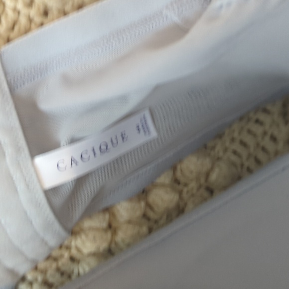 CACIQUE NTW size 44I Bra Boost Balconette blue silver metallic corset style new - Picture 6 of 16